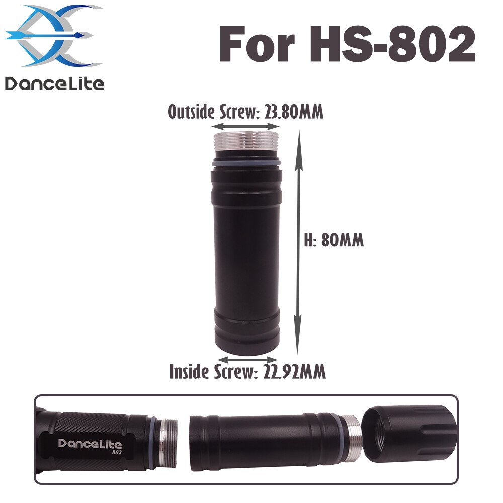 1PC NEUE Taschenlampe Verlängerung Rohr 18650 Aluminium Legierung Körper Rohr Für 802 Taschenlampe (23,80 mmx 22,92 mmx80mm) (OEM Service)