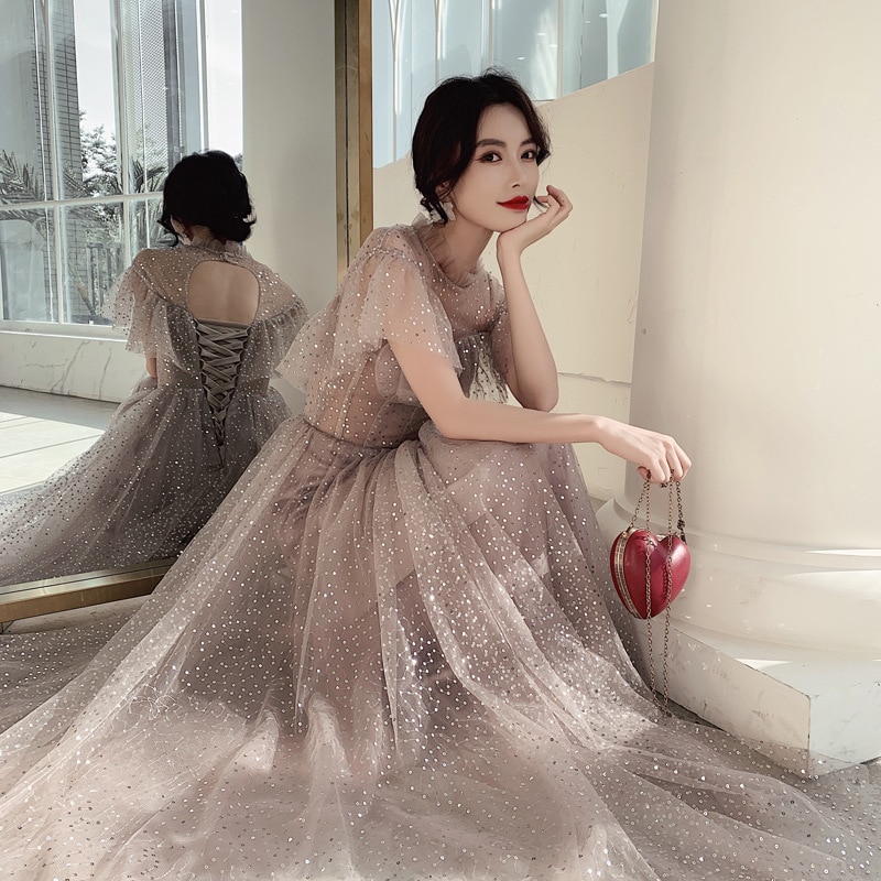 Abendkleid Lange Stil Aura Gebühr Schüler Formale Gelegenheiten sternenklar Himmel Felsen Frauen Täglichen Tragen sterben Party Gastgeber