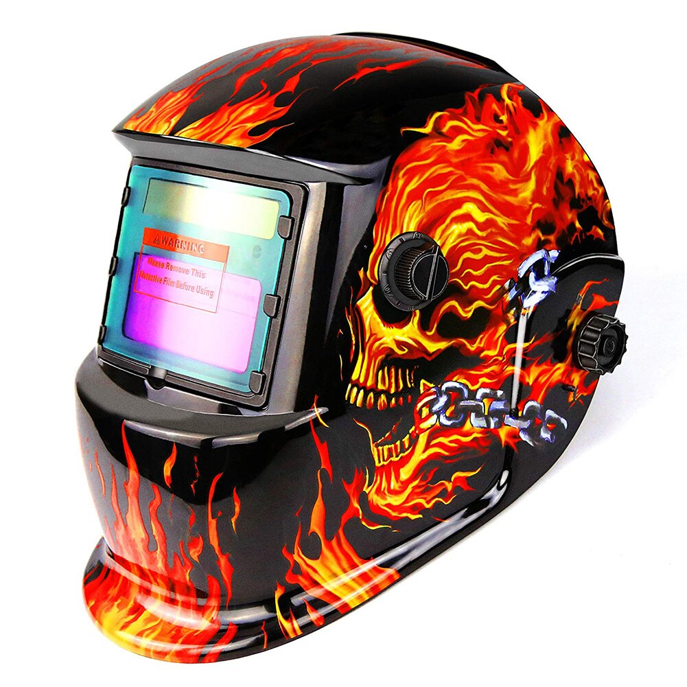 Schädel Solar- Auto Verdunkelung Einstellbare Elektrische Schweißen Maske Schweißen Objektiv für MIG MMA Schweiß Helm
