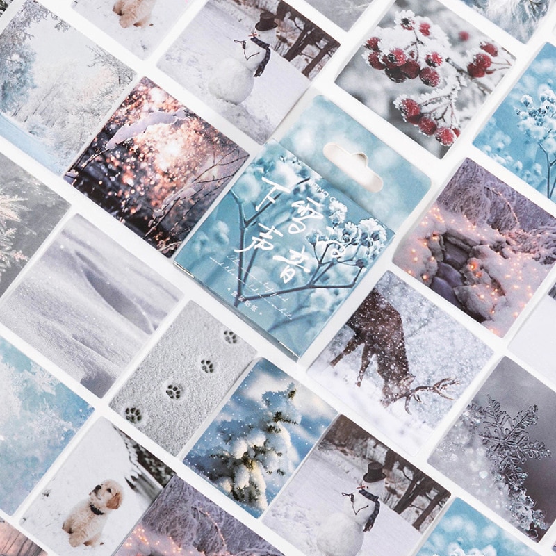 46 teile/paket Winter Schnee Landschaft Etikett Aufkleber Pack Geschrieben Es Kawaii Planer Scrapbooking Schreibwaren Aufkleber Büro Dekoration