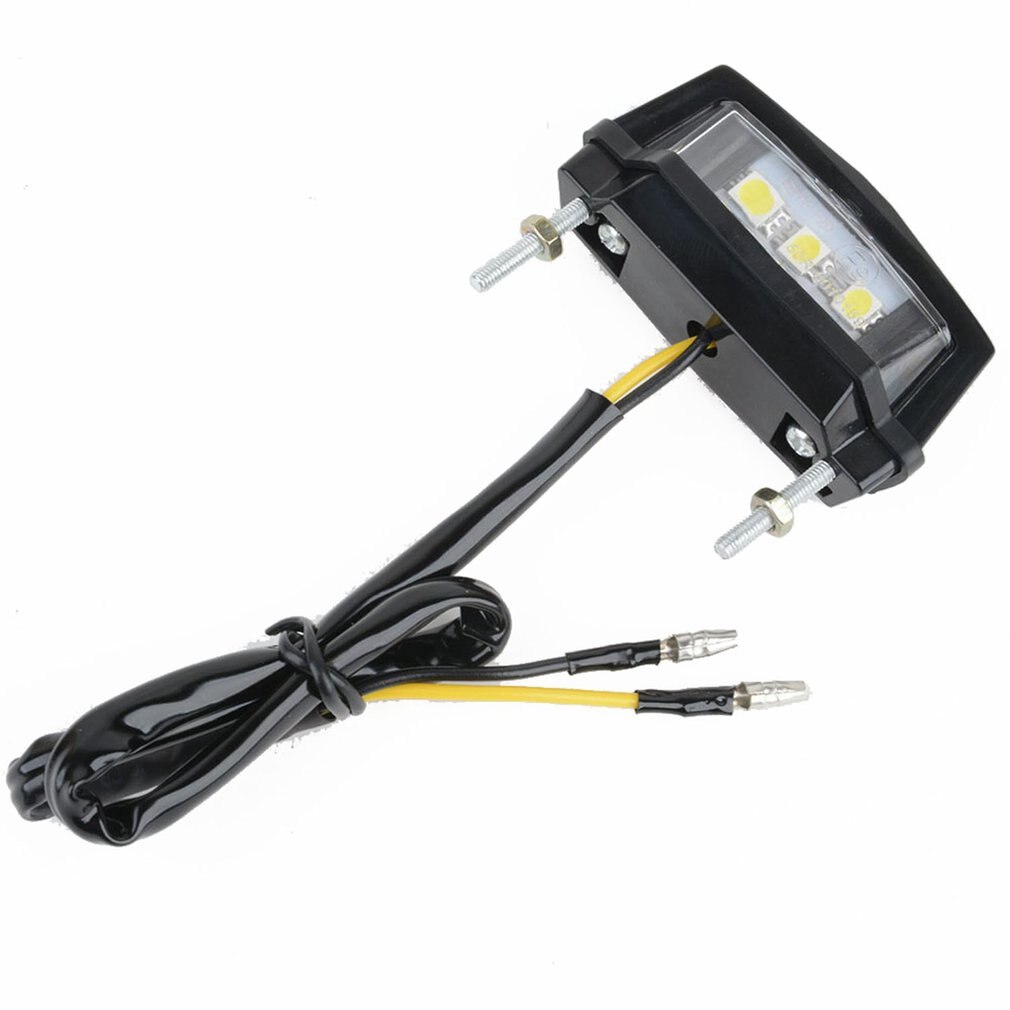3LEDs Motorrad Schwarz Mini LED Kennzeichen Licht Hinten Schwanz Lampe licht