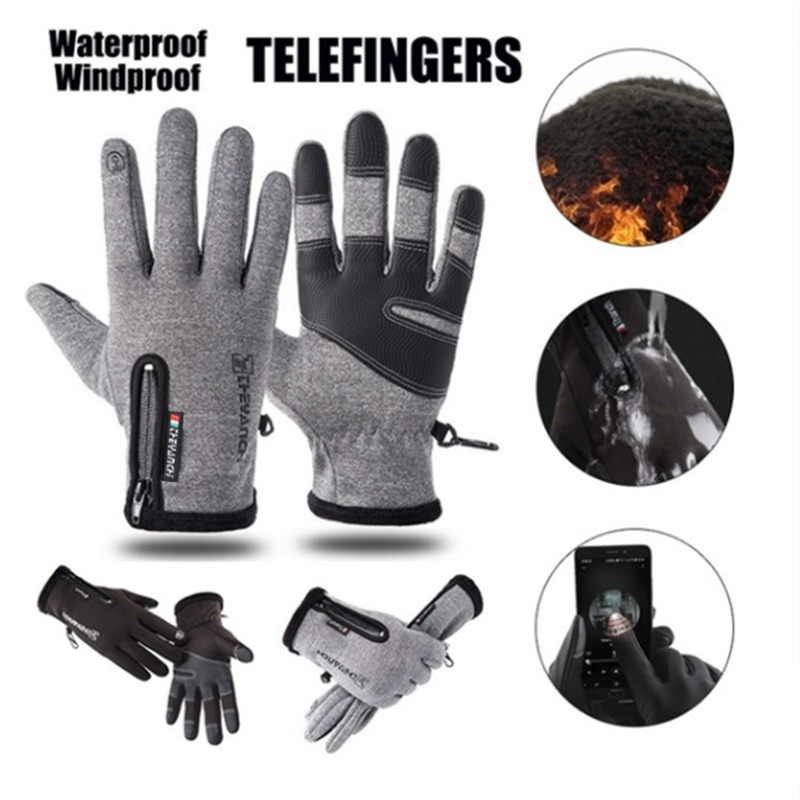 Winter Skifahren Handschuhe Reißverschluss draussen Sport Reiten Handschuhe Warme Winddicht Wasserdichte Handschuhe Touchscreen Handschuhe unisex Handschuhe