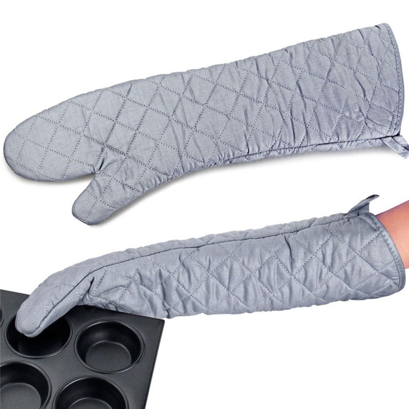 58cm Nicht-Unterhose Mikrowelle Handschuhe Kreative Lange Fausthandschuh Küche Handschuh für Grill Wärme-Beständig Baumwolle Kochen Grill Backen Werkzeuge