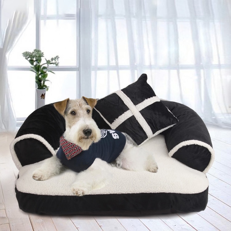 Waschbar Haustier Hund katze Bett Weiche Winter Samt Zwinger Katzenstreu hund käFeige Katze matt Sofa kissen abdeckung Haustier haus für große welpen Hause