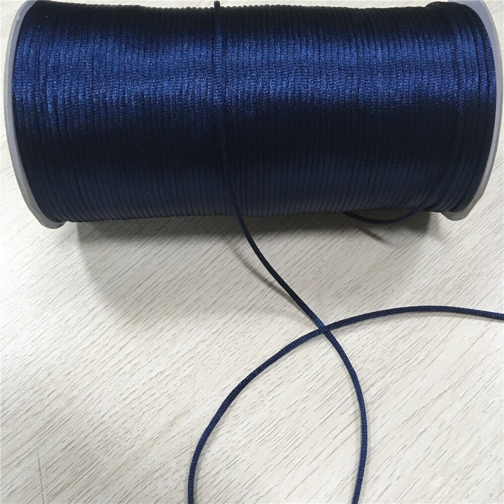 2mm 20 mt/los Marineblau Rattail Satin- Nylon trimmen Schnur Chinesischen Knoten Geflochtene Schnur Schmuck Erkenntnisse Perlen Seil R508