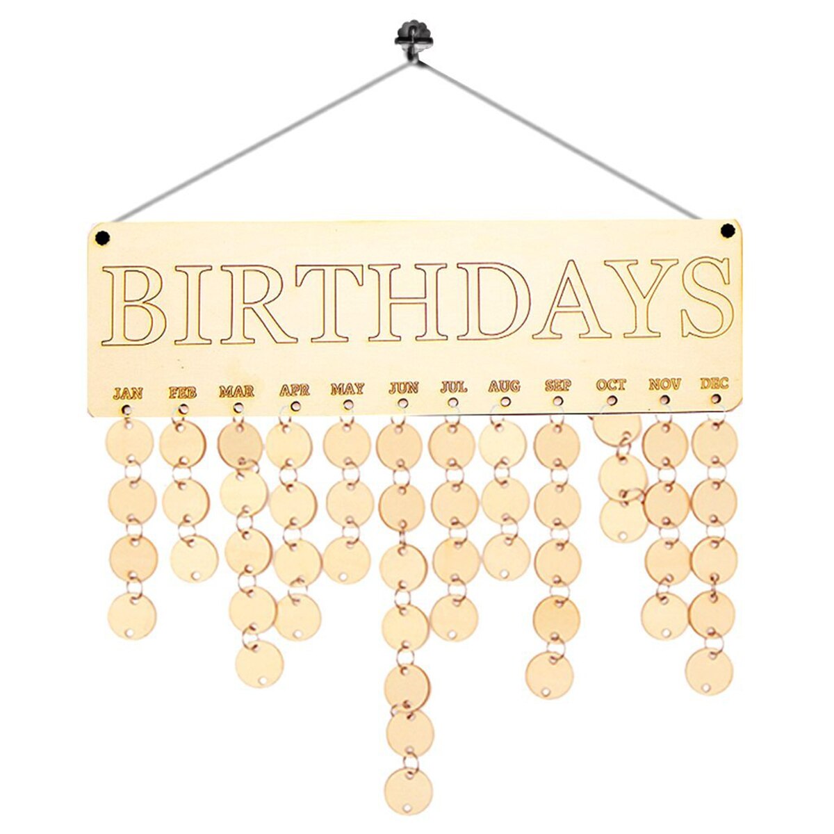 1 setzt Geburtstag knapp Hängende Holz Plakette Gremium Festival Geburtstag Erinnerung DIY Kalender für Heimat Party Dekoration A50