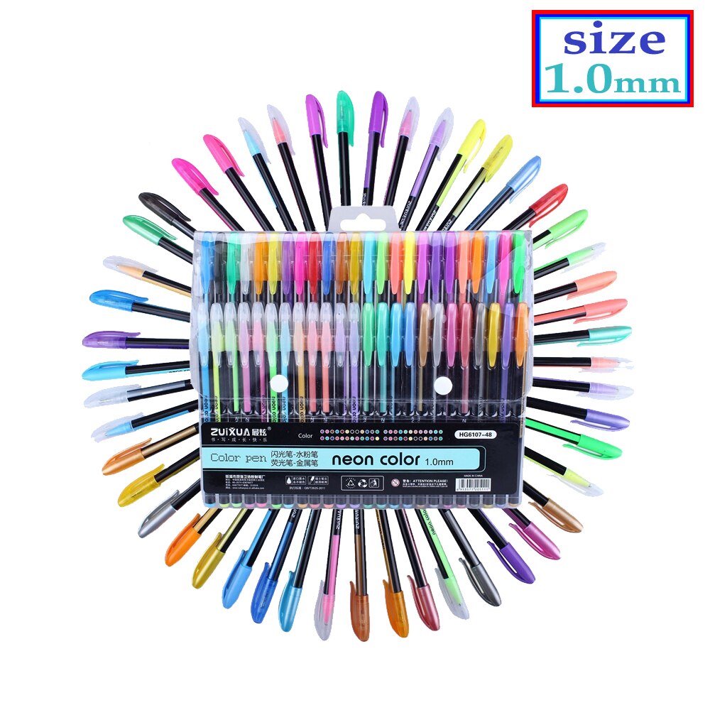 Kunst schreibwaren 36/48 Farbe Gel Stifte einstellen füllt nach Pastell Neon- funkeln Skizze Zeichnung Farbe Kuli-einstellen Schule Marker