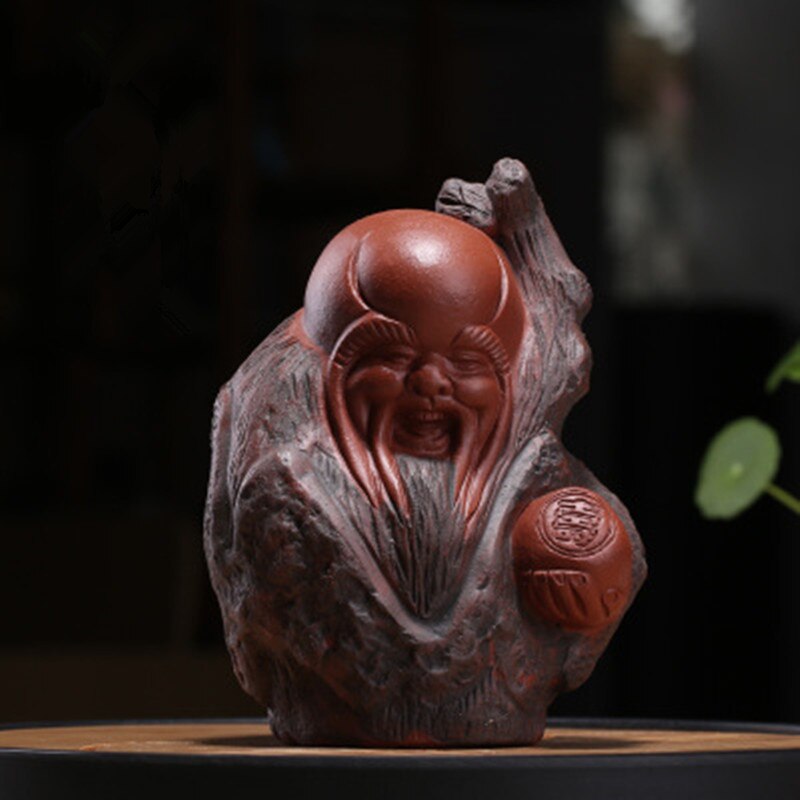 Neue Lila Tonne FuShou Tee Haustier Handgemachte Glück Tee Haustiere Chinesischen Tee Tablett Handwerk Dekorative Kreative