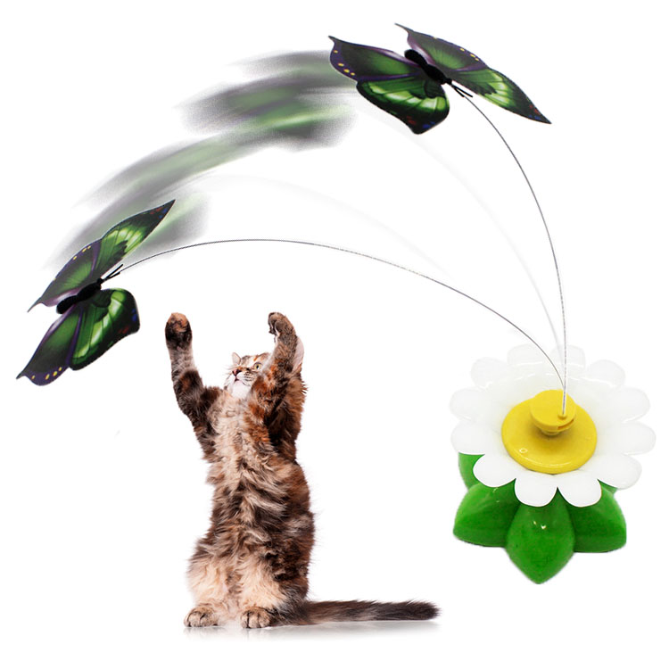 Simulation Schmetterling Katze Zauberstab Lustige Haustier Interaktive Ausbildung Spielzeug Automatische Elektrische Rotierenden Teaser Katze Spielzeug Katze kratzen Spielzeug