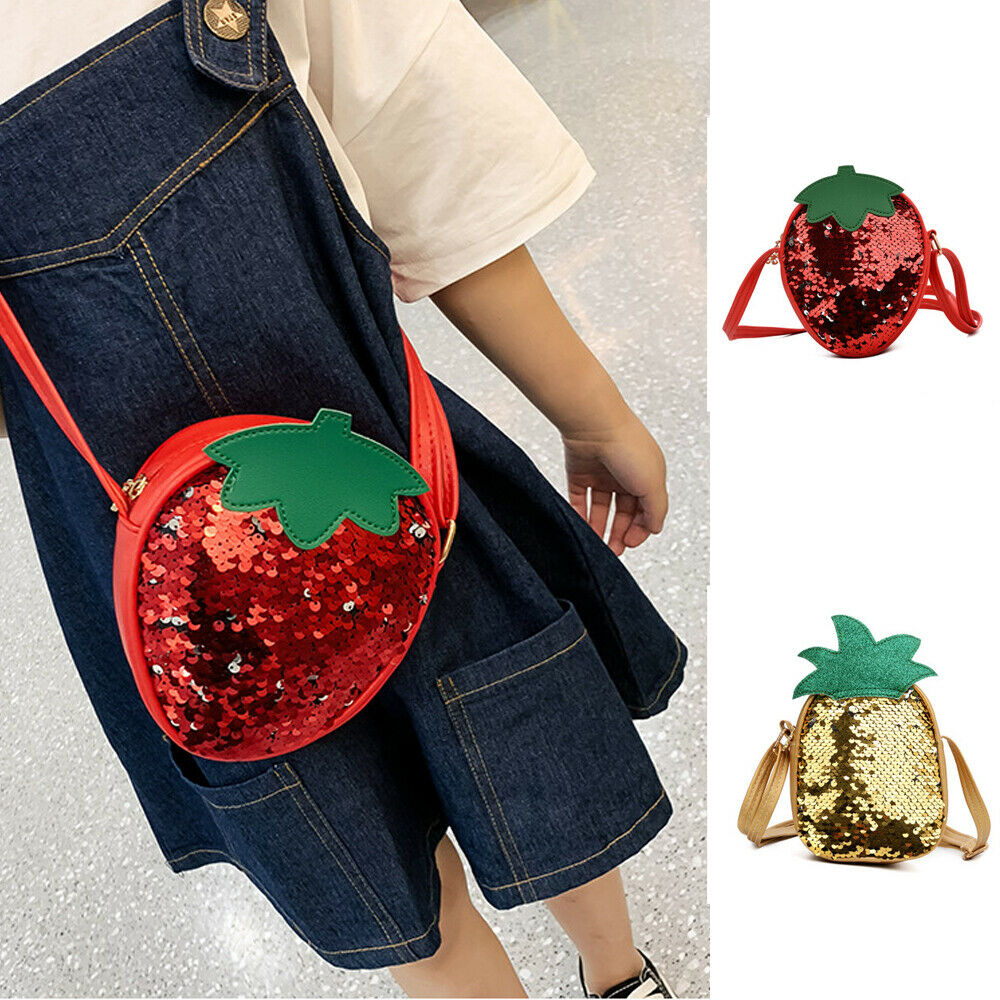 Nette Frauen Mädchen Obst Schulter Tasche Pailletten Tote Geldbörse Bote Umhängetaschen Handtasche