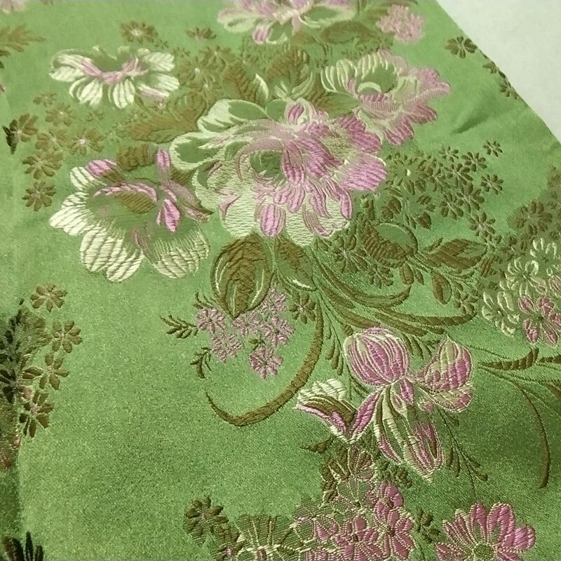ViaPhil Ziemlich Grün Blühenden Pfingstrose Blume Jacquard Bekleidung Kostüm Patchwork 50x72cm Tuch Kleid Polster Einrichtung