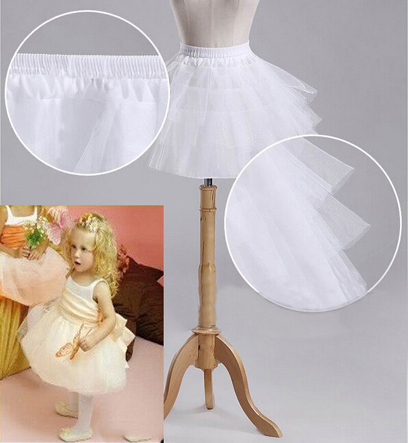 freundlicher Petticoat Hochzeit Zubehör 3 Schichten Keine Band Blumenmädchen Rutsch Formelle kleidung Kurze Krinoline Art Prinzessin Unterrock