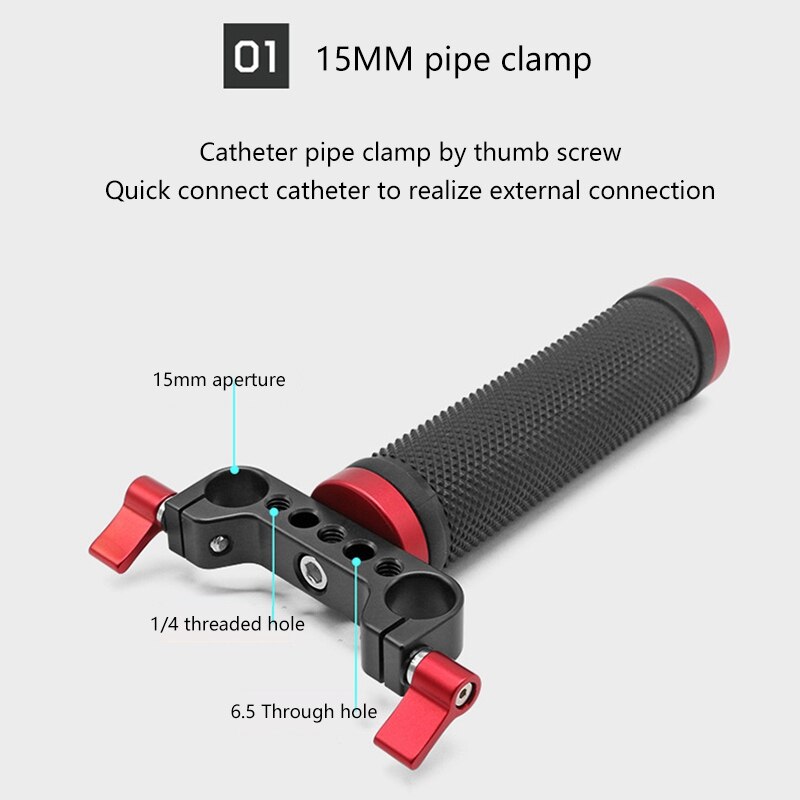 15mm Griff Bausatz mit Stange Klemme Stecker, Anwendbar für DSLR Kamera Anlage Unterstützung Schiene System
