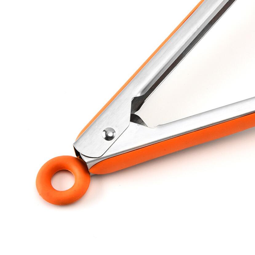 Edelstahl Silikon Küche Zange BBQ Clip Salat Brot Kochen Lebensmittel Servierzange Restaurant Lebensmittel Ordner Küche Werkzeuge