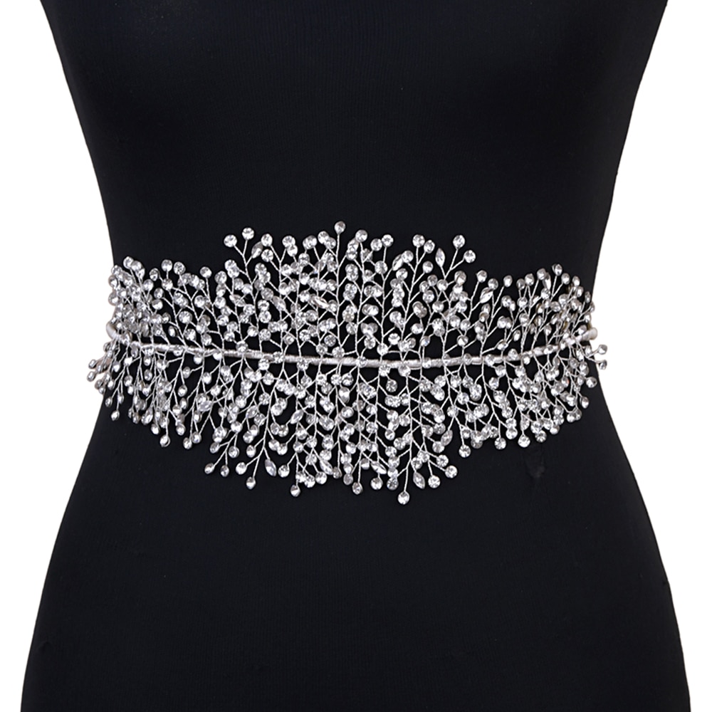 YouLaPan Hochzeit Braut Gürtel Strass trimmen Applikationen Braut Gürtel Breite Taille Gürtel Gürtel für Damen SH258
