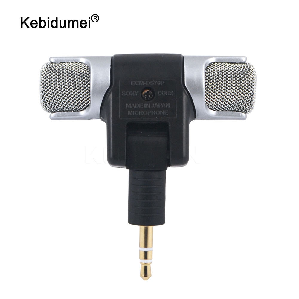 Kebidumei Stereo Mikrofon Digital Mini Mic 3,5mm Schnittstelle Mikrofon für PC Laptop Notizbuch