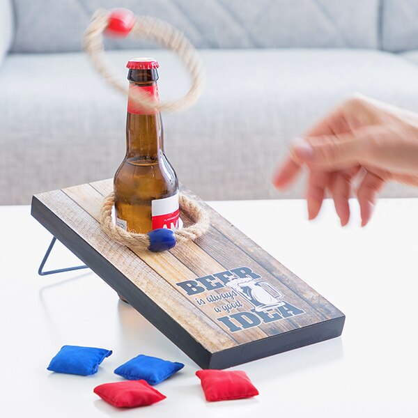 Trinken Spiel 2-in-1 Tasche & Ring Werfen 7 Stück