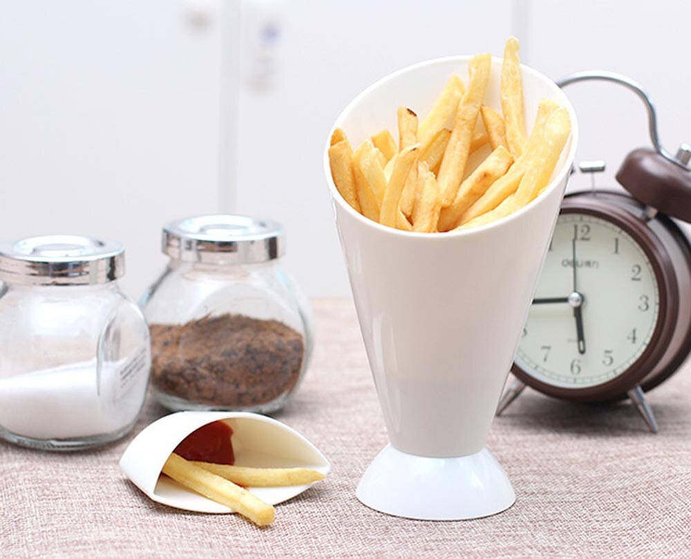 Verschiedene Soße Lagerung Gericht Platten Geschirr Kreative Faul Snack 2 Netz Kunststoff Schüssel Französisch Braten Chips Salat Kegel Tauch Tasse #15