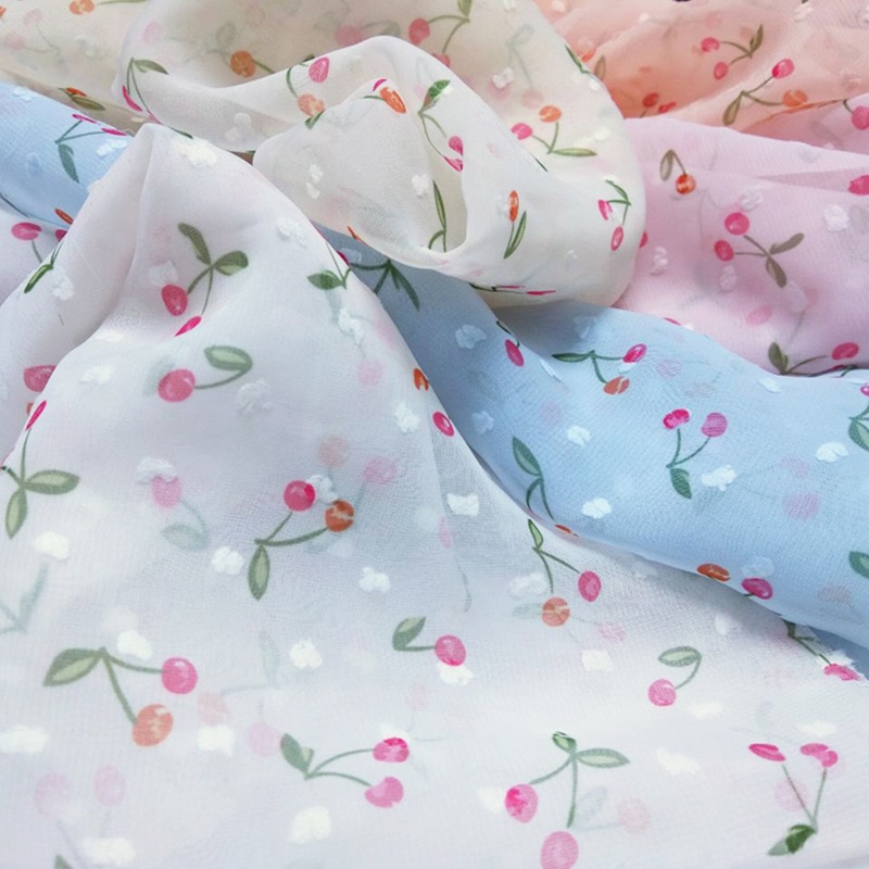 Cosplay Kleid Chiffon Swissdot kirsche Gedruckt Weiche kleid stoff schweizer Punkt Tilda handwerk stoff kleid Material