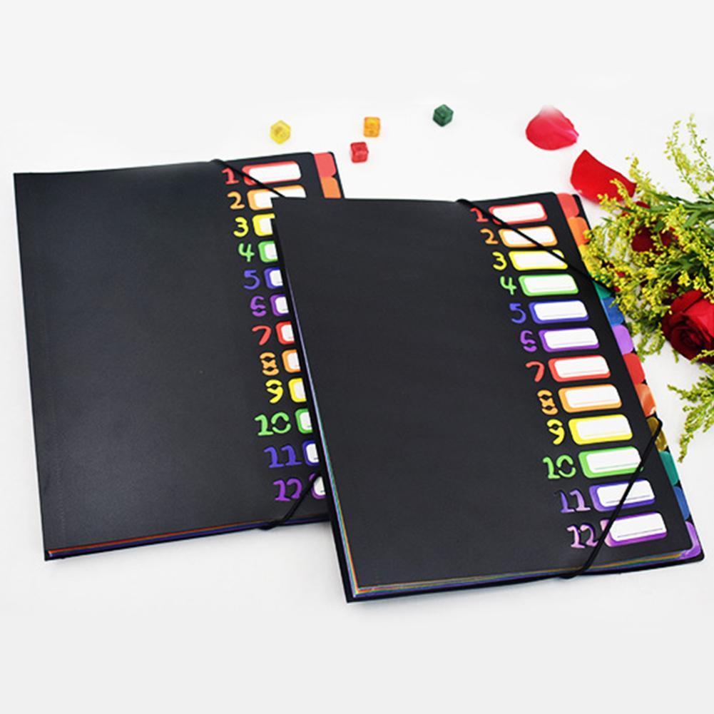 Neue Auflistung Regenbogen Multi-Seite Klassifizierung Ordner Portfolio Tasche Lernen A4 PP Lagerung Halfter Helfer Datei Gute Ordner Offic v2K2