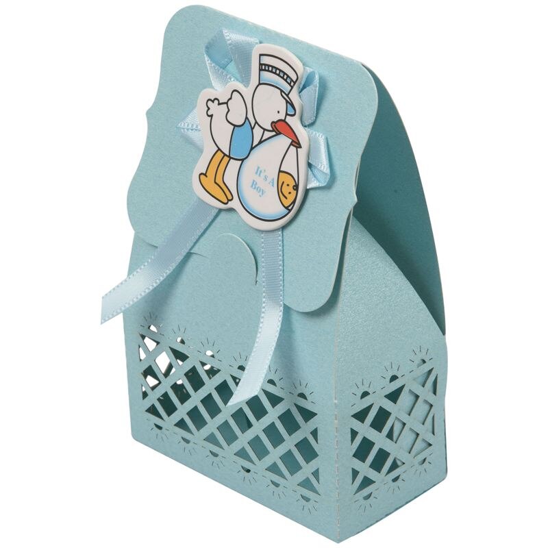 12Stck niedlich Baby Dusche Süssigkeit Kasten Veranstaltung Party Lieferungen Dekoration Junge und Mädchen Papier Taufe Kind Favors Süss Geburtstag Tasche(B