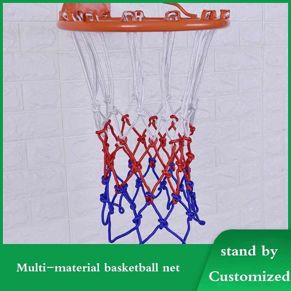 Basketbalnet Polyester Basketball Netz dauerhaft Standard Basketball Rahmen Netz Geflochtenen Seil dreifarbig Nylon Drei Farbe draussen Heimat
