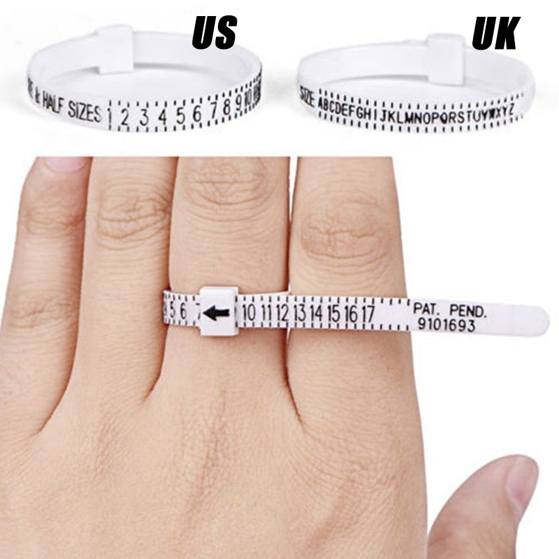 Neue Ring Größe Herrscher Schleife Hand Messen Werkzeug Kreis UNS UK Ring Sizer Messen Finger Messgerät Für Ring Band echtes Tester