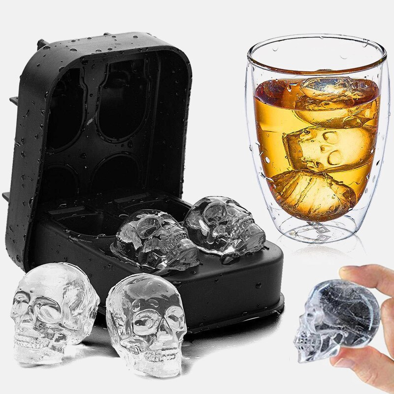 3D Schädel Silikon Schimmel Eis Würfel Hersteller Schokolade Schimmel Fach Eis DIY Werkzeug Whiskey Wein Cocktail Eis Würfel Beste verkäufer