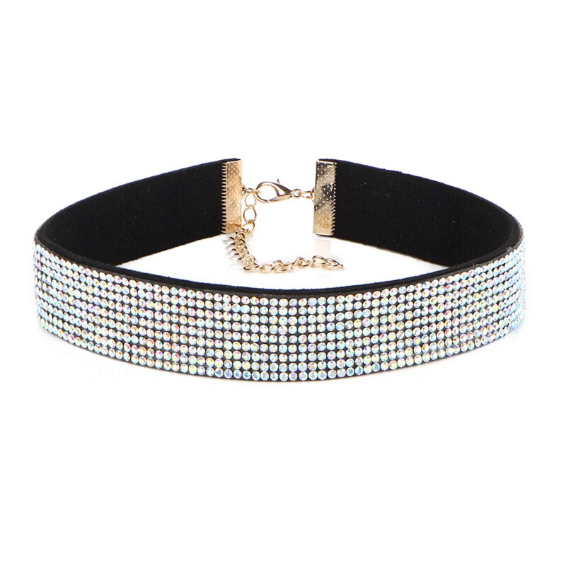 Farbe Voll Strass Halsband Halskette Für Frauen Aussage Halskette Personifizieren Punk Halsketten Halsband Schmuck Frauen