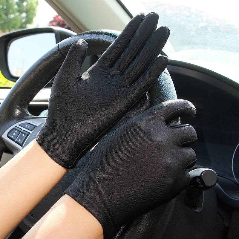 1 Paar Frühling Sommer Spandex Handschuhe Männer Schwarz Weiß Etikette Dünne strecken Handschuhe tanzen Engen Weißen Schmuck Handschuhe