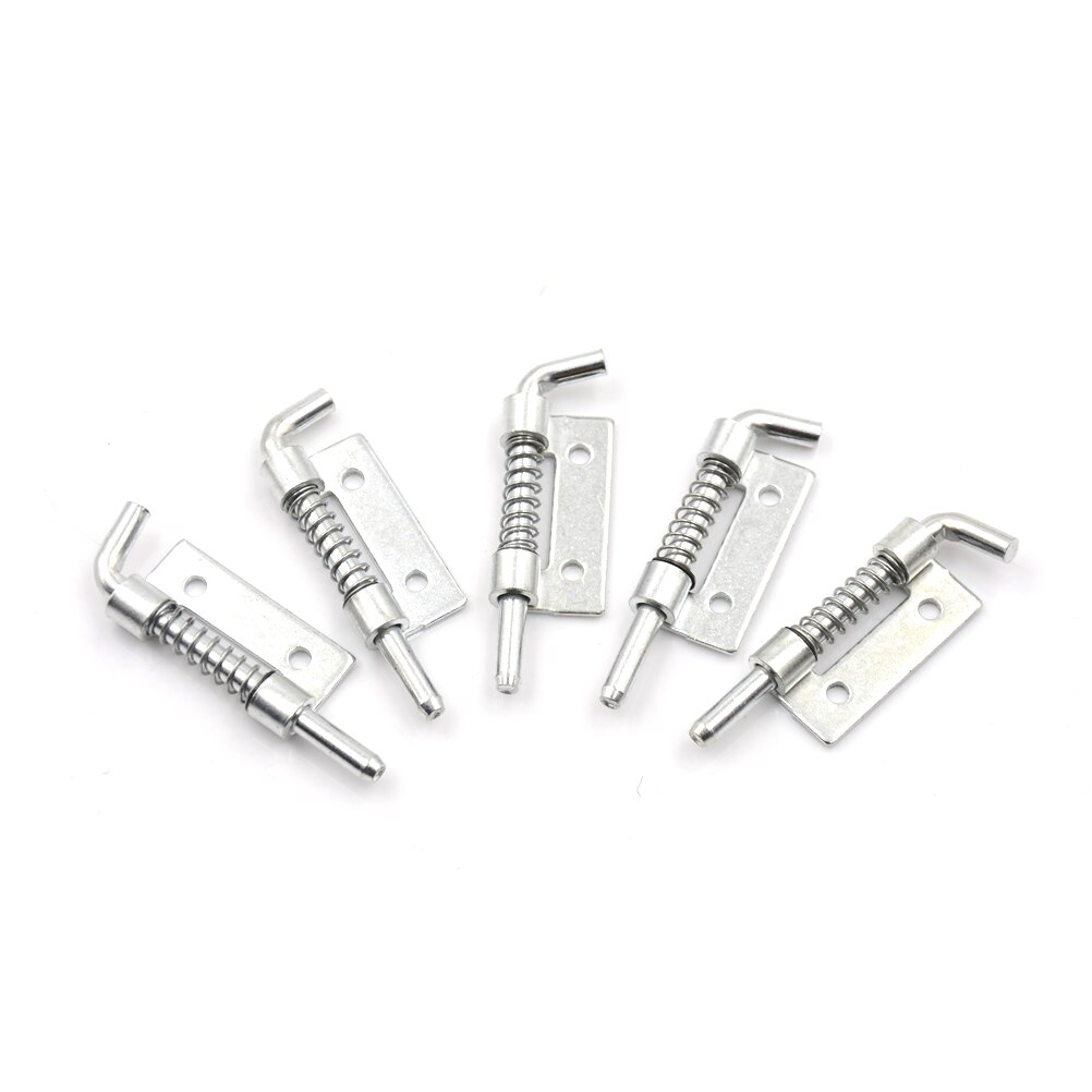 5 teile/los Silber Frühling Geladen Metall Sicherheit Fass Bolzen verriegeln Tonne Frühling Verriegelungen Tür Schrank Scharniere Hardware-