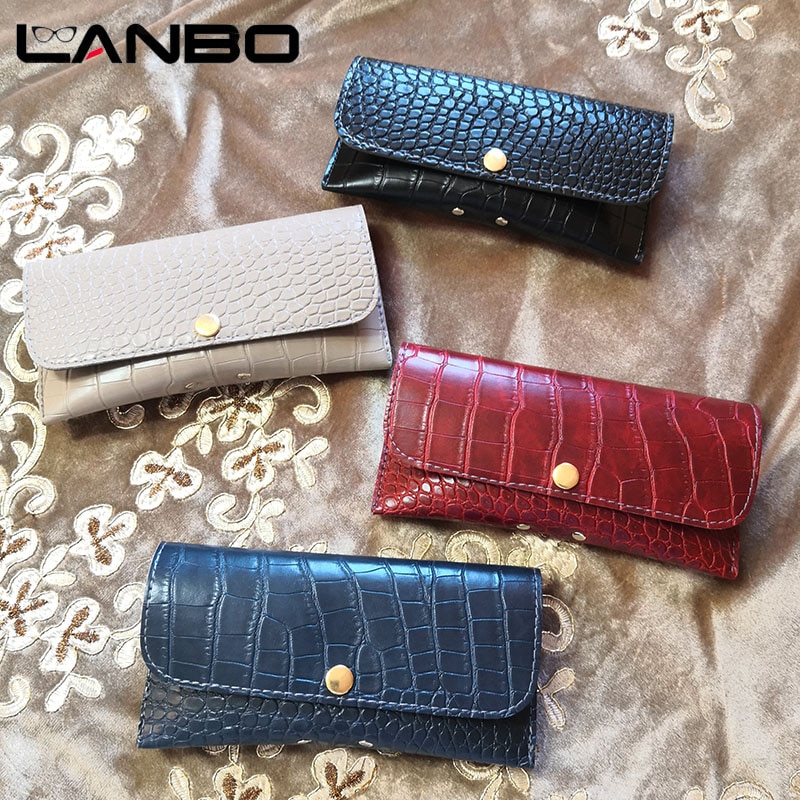 Lanbo PU Leder Schlange drucken Gläser fallen Abdeckung Sonnenbrille Gläser Halfter Kasten Brillen Solide Lagerung Kasten Sonnenbrille Beutel Tasche