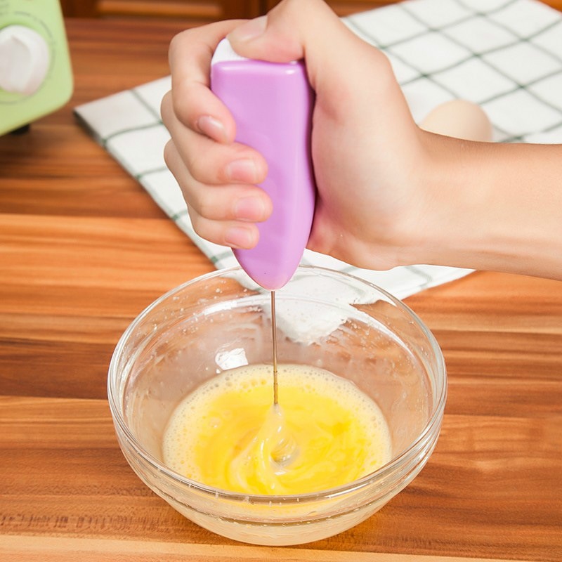 1 stücke Milch Kaffee Trinken Schneebesen Rührgerät Elektrische Schneebesen Edelstahl-düse Schäumer Griff Rührer Praktische Küche Kochen Spielereien Werkzeuge