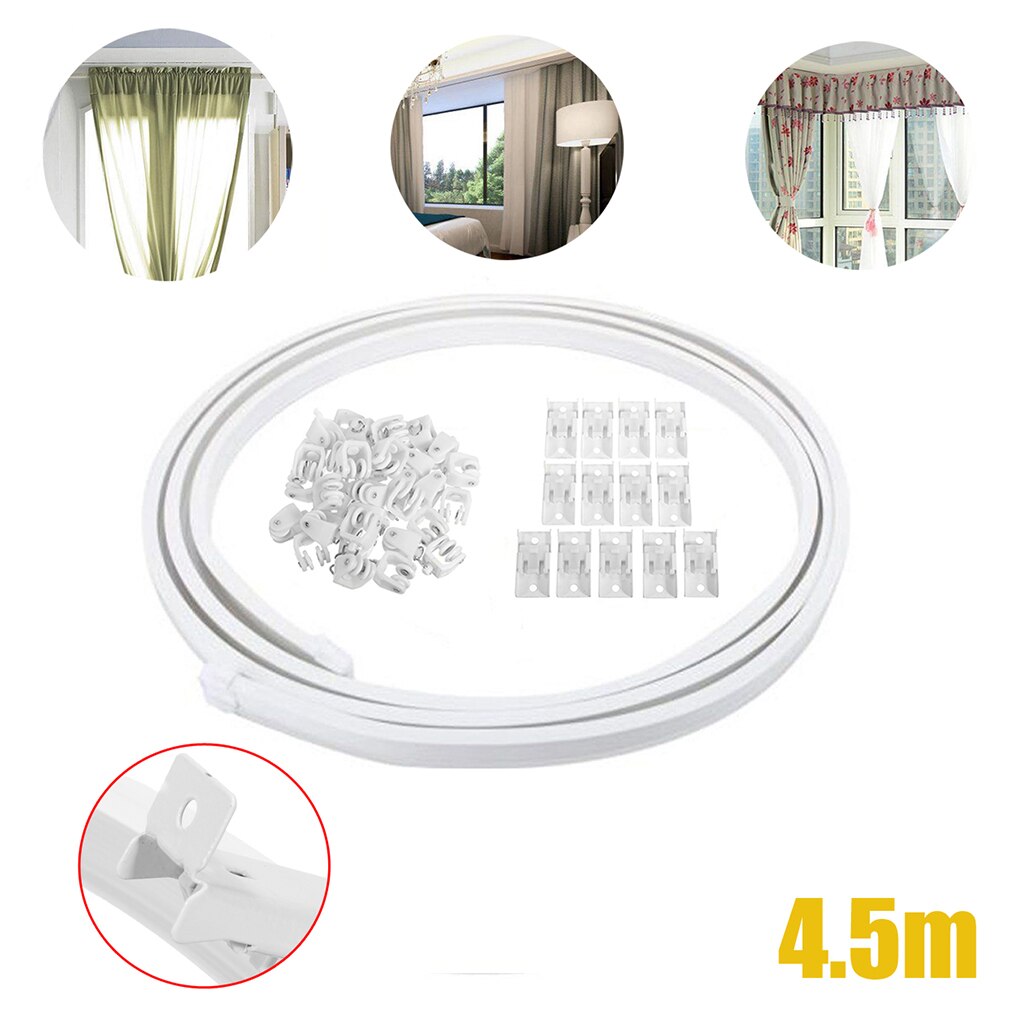 Mini Vorhang Spur Spann Platte Einstellbare Gebogene Vorhang Spur Stumm Wirkung Gesetzt Langlebig 450cm flexibel Vorhang Spur