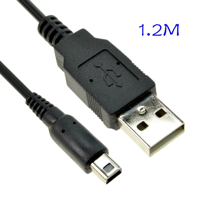Schwarz 1,2 M USB Ladung Ladekabel synchronisieren Ladegerät Linie für Nintendo DSi DSiXL 3DS 3 DSXL