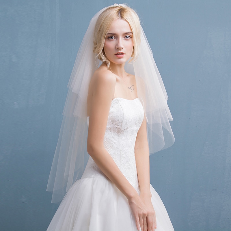 Braut Schleier Neue Kurze Weiße Frauen Schleier Mit Kamm Hochzeit Zubehör Braut Hochzeit Schleier
