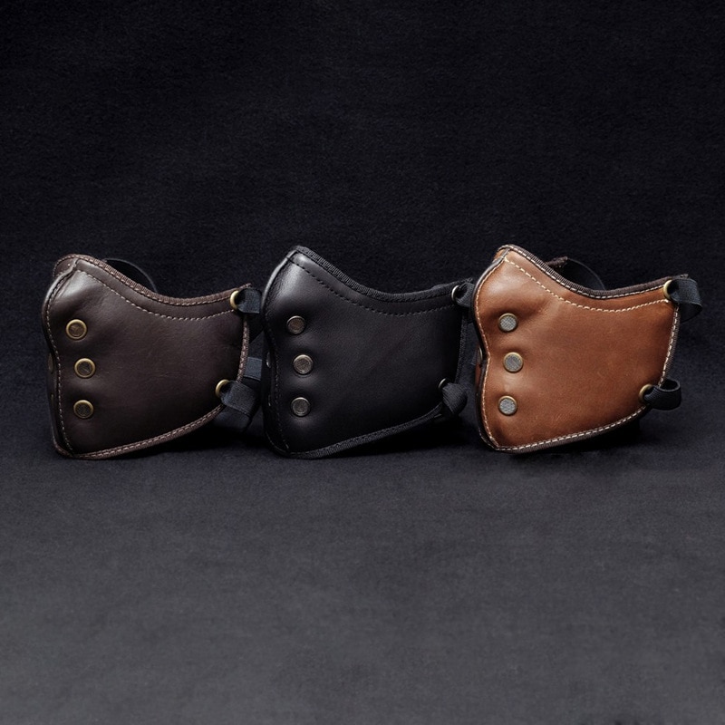 retro PU Leder Motorrad Maske Jahrgang Motorrad Reiten Helm Maske