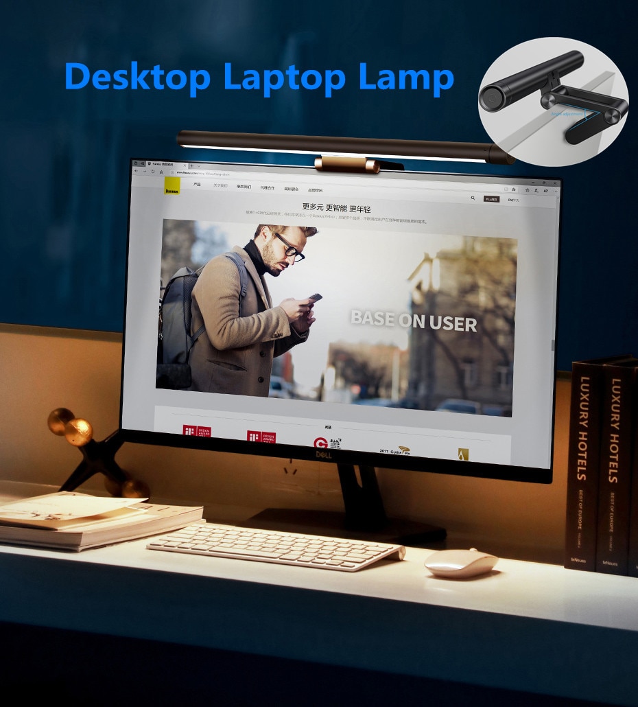 Baseus USB Licht Computer Laptop Bildschirm USB LED Lampe Augenschutz Lesen Lampe LCD Monitor Lampe Hängen Licht Tisch USB lampe