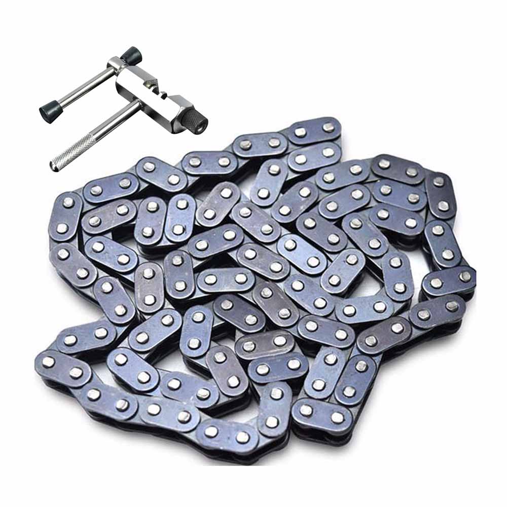 TDPRO T8F Kette 116 Verknüpfungen + Kette Unterbrecher für 43cc 47cc 49cc Mini Schmutz ATV Quad Tasche Fahrrad Minimoto Motorrad kette