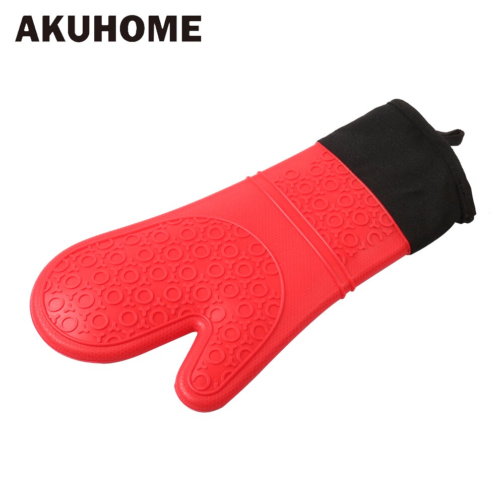 Lange Plus Baumwolle Lebensmittel Klasse Silikon Tuch Handschuhe Mikrowelle Nicht-Unterhose Silikon Handschuhe Isolierte Handschuhe Ofen Zu Hause AKUHOME
