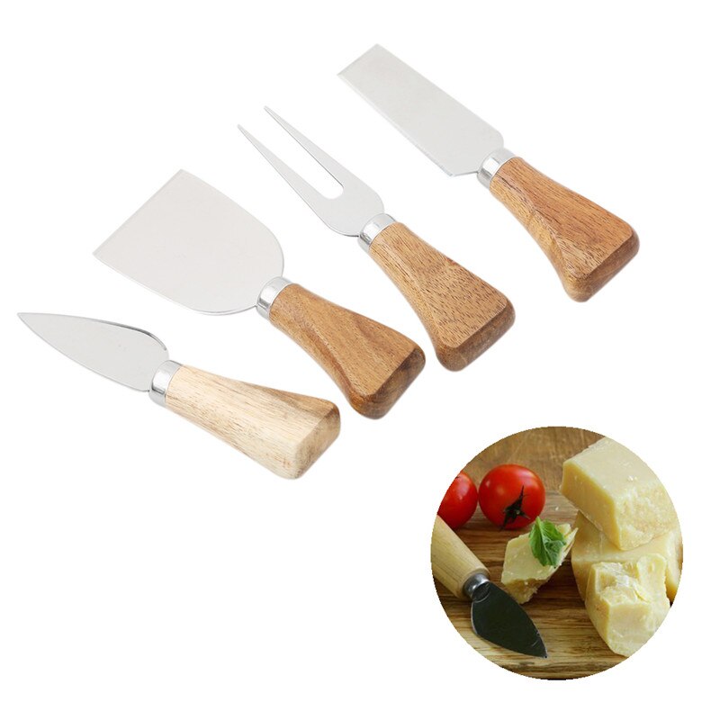 4 Teile/satz Neue Messer Käse Reibe Gremium einstellen Bambus Holz Griff Käse Messer Schneidemaschine Bausatz Küche Kochen Werkzeug Käse Cutter Schneidemaschine