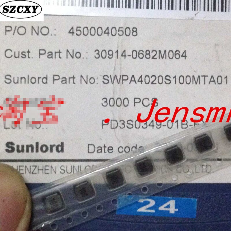 Heimtextilien SWPA4020S100MT Wunde Energie induktivität 10uH 1.6A 4020 26 MHz 4x4x2