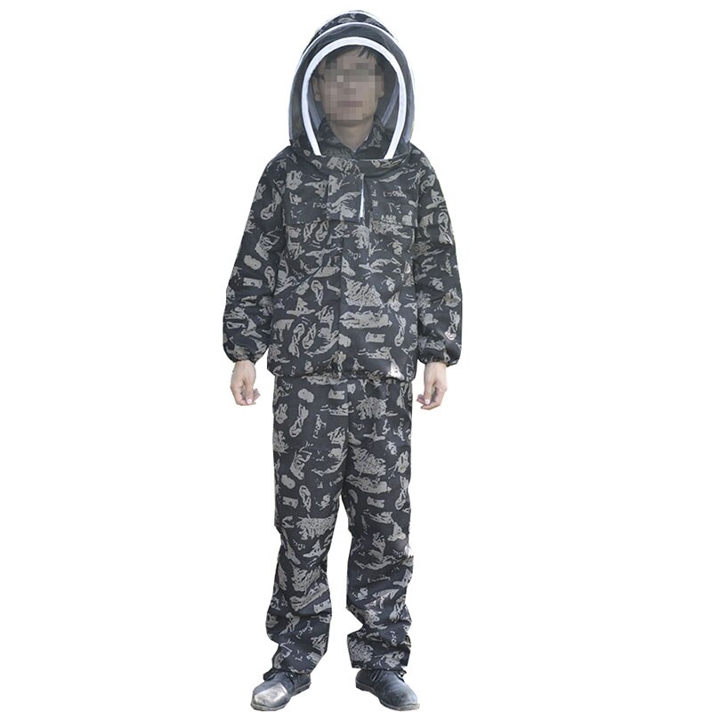 1 stücke Biene colth für imker professionelle bienenzucht anzug Schwarz Tarnung anzug Anti bienenzucht kleidung Gesamt