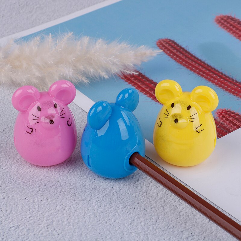 2 stücke Kawaii SchöNe Kunststoff Maus Manuelle Bleistift Spitzer Schreibwaren