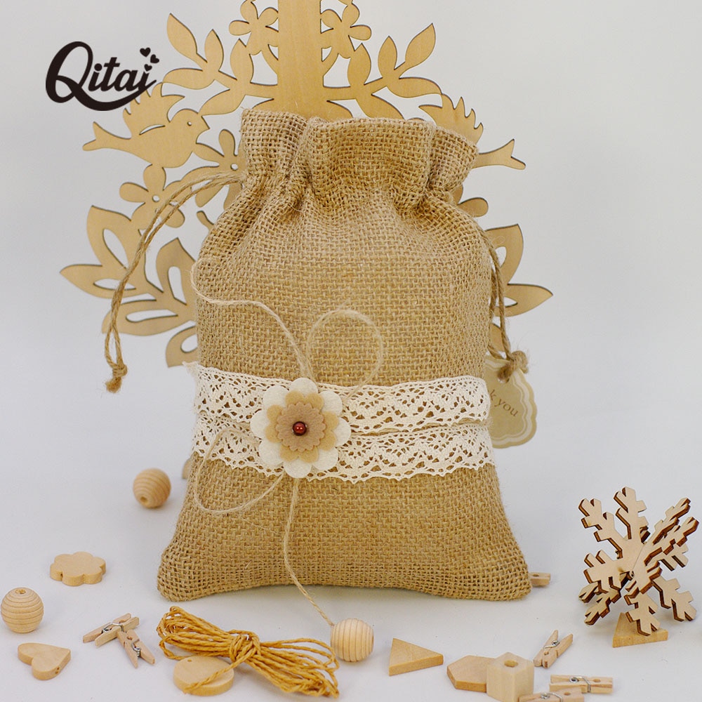 2 teile/satz Jute Taschen Kordel tasche Kasten Verpackung Taschen Für Leinen Taschen Schmuck Anzeige Hochzeit Sack Sackleinen tasche Diy