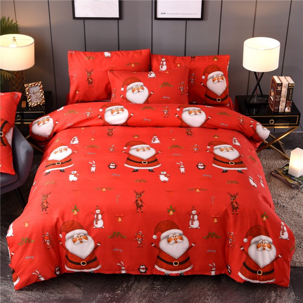 1 einstellen Von Weihnachten Bettwäsche Santa Claus aufbringen Kissen Decke Abdeckung Haushaltswaren Weihnachten Thema Hotel Bett Dekoration