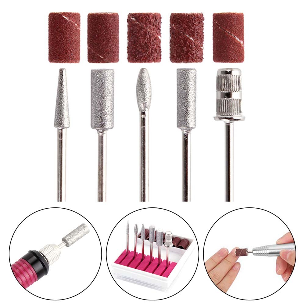 6Stck Nagel Kunst Bohrer Professionelle Elektrische Manikübetreffend Maschine Fräsen Cutter Schleifen Bands Ersatz Schleifen Kopf Nagel Datei