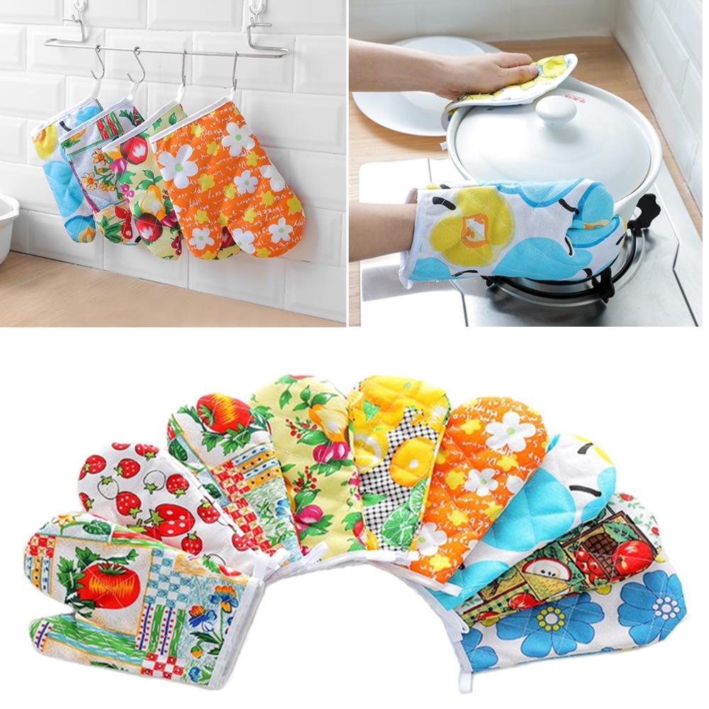 1pc Nette Backofen Handschuhe Wärme Beständig Mikrowelle Handschuh Baumwolle Leinen Backen BBQ Topflappen Nicht-Unterhose Küche Kochen Werkzeuge handschuh