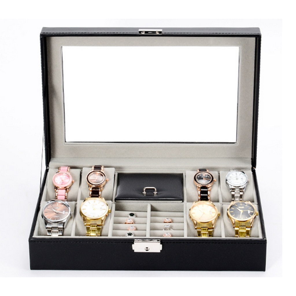 PU transparent 11 Slot Uhr Kasten Bequem Licht Uhr Wickler Schmuck Handgelenk Uhren Halfter Schmuck Armbinde Lagerung Veranstalter