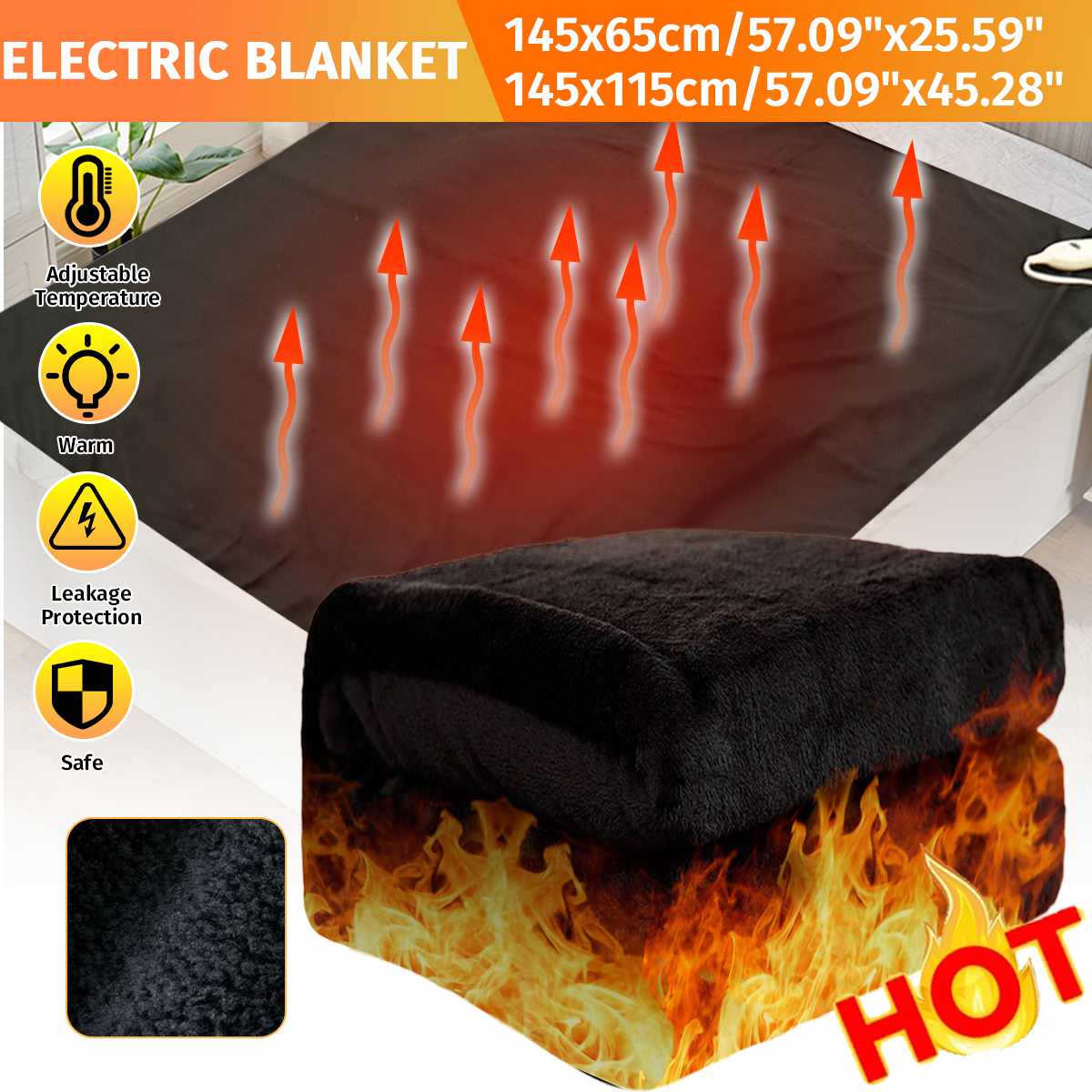 Elektrische Decke Dicker Heizung Doppel Körper Wärmer 145x115cm Beheizte Decke Thermostat Elektrische Heizung Decke Elektrische Heizung